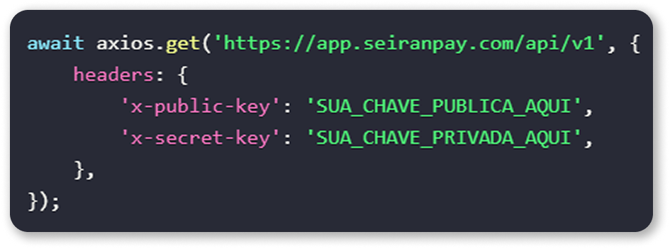 código api da seiranpay, a seiranpay disponibiliza uma api para nossos clientes e outras empresas